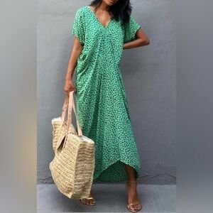 Angie Elegant Bohemian Maxi Kaftan Swimsuit Coverup Dress